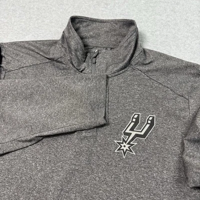 San Antonio Spurs Sweatshirt Mens Large 1/4 Zip Pullover Stretch Lightweight  - Image 1 of 4