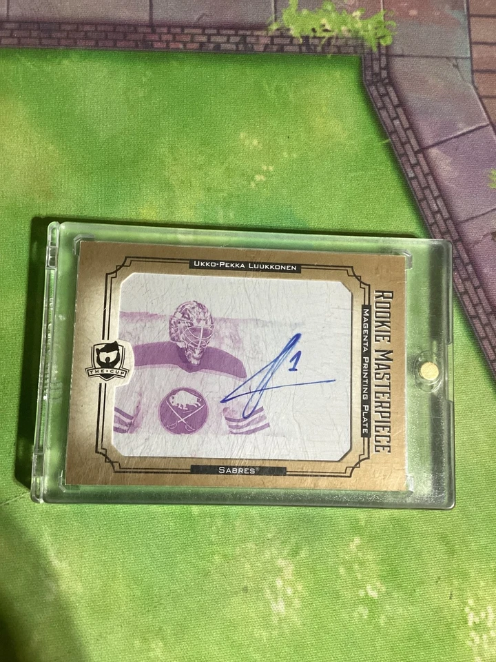 2021-22 The Cup ROOKIE MASTERPIECE Ukko-Pekka Luukkonen RC 1/1 PLATE Autograph - Image 1 of 4