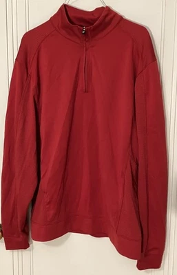 Cutter & Buck Red CB DryTec Half-Zip Performance Pullover Men's Xxl 2XL Long Sle - Image 1 of 4