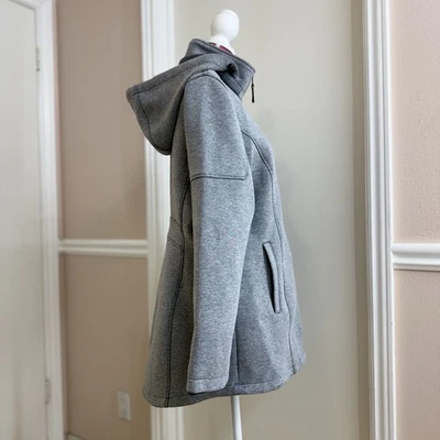 Andrew Marc Full Zip Up Removable Hood Gray Scuba Hooded Jacket Women's Size L - Image 1 of 4