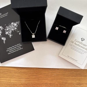 Tru Diamonds - 2ct Diamond Pendant And Matching Earrings - Picture 1 of 6