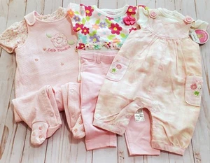 New Baby Girl Clothes Lot Outfits Size Newborn 0-3 3-6 Months Onepiece 6pc - Picture 1 of 6