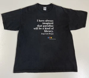 Camiseta De Colección Biblioteca Pública de Vancouver Talla XL Jorge Luis Borges Y2K - Imagen 1 de 10