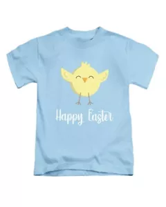 Happy Easter Yellow Chick Kids T-Shirt Cute Childrens Tee Top Easter Gifts - Picture 1 of 13