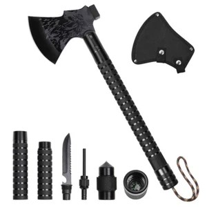 18" TACTICAL SURVIVAL TOMAHAWK THROWING AXE BATTLE HATCHET HUNTING KNIFE CAMPING - Picture 1 of 8