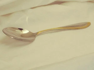 Oneida Golden Camber 1 Oval Soup Spoon Stainless Gold Accent benefits charity - Picture 1 of 12
