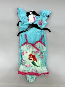 New Girls size 3T Aqua Disney The Little Mermaid Ariel Swim Suit W/ Dress Set - Picture 1 of 2