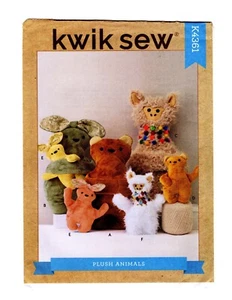 Sewing Pattern for Plush Animals, Stuffed Toys, Kwik Sew K4361, Uncut F/F - Picture 1 of 3