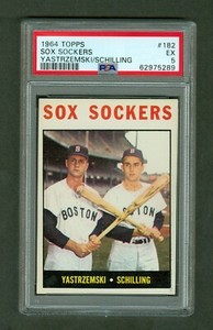 Carl Yastrzemski-Chuck Schilling 1964 Topps Card #182 Sox Sockers PSA 5 EX