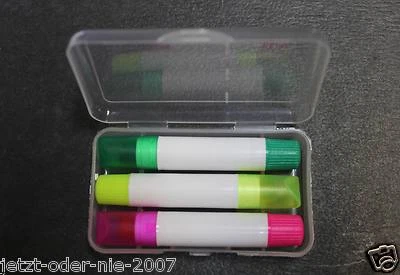 Textmarker  Wachsmarker Gelmarker Marker 3 Stifte im Etui zum aus und einfahren  - Bild 1 von 4