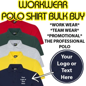 Uniform Workwear Polo Shirt Embroidered Text or Logo Bulk Buy from £7.50ex vat - Picture 1 of 31