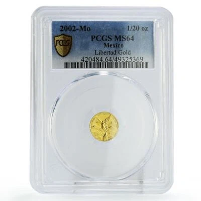 Mexico 1/20 onza Libertad Angel of Independence MS64 PCGS gold coin 2002 - Image 1 of 3