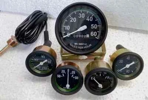 For Willys MB Jeep Ford GPW Miles Speedometer Temp Oil Fuel Amp-OLIVE Gauges Kit - Picture 1 of 3