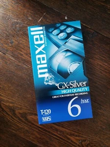 Maxwell Sealed GX Silver 6 Hour High Quality VHS T120 Tape Recording - Bild 1 von 4