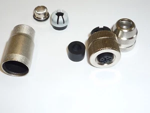 Ethernet M12 D-Code Connector Female 4 Position, Screw Socket Straight Cable - Picture 1 of 3