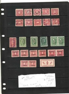 US Revenue Stamps Collection 1917 -1920's Used Unused Documentary Cigarettes etc - Picture 1 of 1
