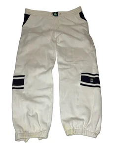 Vintage Le Cog Sportif Mens White Sweatpants L Flaws Baggy Zip Bottom - Picture 1 of 10