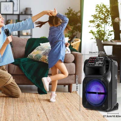 Altavoz Bluetooth Subwoofer Portátil 12” 15"" Bajo Pesado DJ Fiesta con Micrófono AUX FM Foto 1 de 4