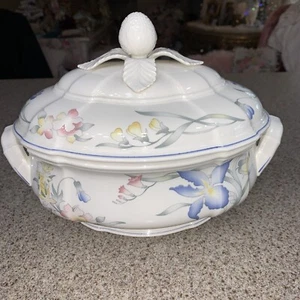 Villeroy & Boch RIVIERA Floral Oval Lidded Soup Tureen NWOT Holds Up To 100 Oz - Picture 1 of 11