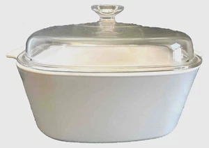 Corning Ware Solid White 5 Liter Casserole Dish. A-5-B Winter Frost w/Pyrex Lid - Picture 1 of 2