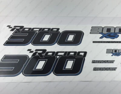 Mercury Racing 300XS Optimax DFI 2016-2017 outboard engine Flat decals set Blue Foto 1 de 4