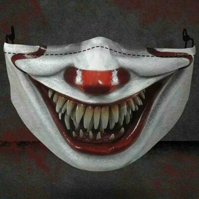 Halloween Horror Adult Scary Face Mask Reusable Stephen King IT Pennywise Clown - Image 1 of 4