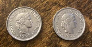 Confederatio Helvetica Swiss Coins 1970 & 1972 - Picture 1 of 2