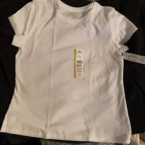 Wonder Nation NEU weiß uni einfarbig Kurzarm Shirt L (10-12) Neu mit Etikett 063 - Bild 1 von 6