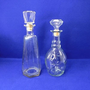 Pair of Vintage Heavy Glass Decanters 12" - Picture 1 of 7
