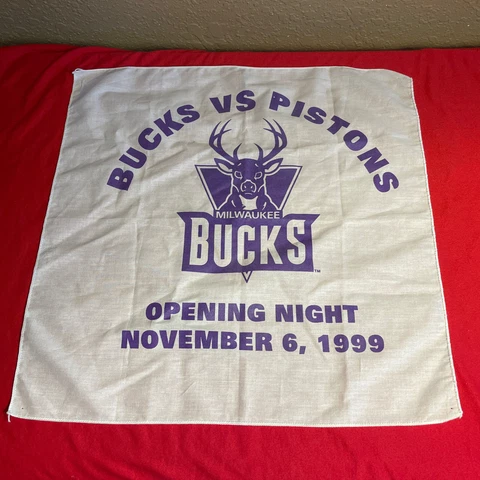 Milwaukee Bucks Rally Towel 1999 Opening Night Bucks vs Pistons SGA Cover
