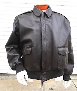 NOS A-2 Bomber Jacket Mens Large – Grade A Goatskin Leather, WWII Style - Picture 1 of 7