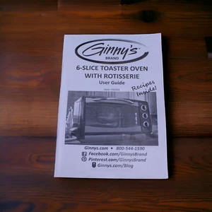 Ginny's 6 Scheiben Toaster Ofen mit Drehmaschine Bedienungsanleitung Handbuch Rezepte - Bild 1 von 2