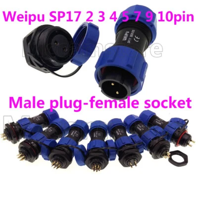 Weipu Aviation 2-10 pin Waterproof Connector Bulkhead SP17 Circular IP68 Plug - Image 1 of 4