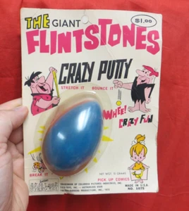 Vintage Silly Putty - 1972 TICO-TOYS: THE GIANT FLINTSTONES CRAZY PUTTY ON CARD - Picture 1 of 15