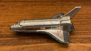 1981 NASA Space Shuttle Columbia Silver Die Cast Pencil Sharpener Vtg Hong Kong - Picture 1 of 11