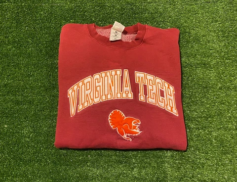 Vintage Retro Y2K Virginia Tech VT Hokies arch logo crewneck sweatshirt large Cover