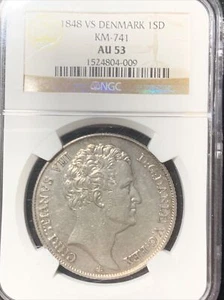DENMARK VS 1848 1SD KM 741 AU 53 NGC - Picture 1 of 5