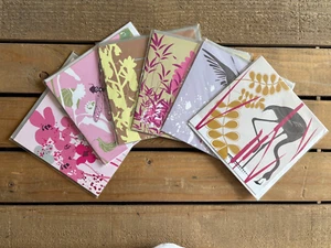 Packung mit 6 x Vogel/Schmetterling Themenkarten - Bild 1 von 7