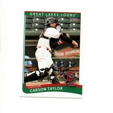 Carson Taylor signed autograph 2021 Great Lakes Loons baseball card Atlanta GA K