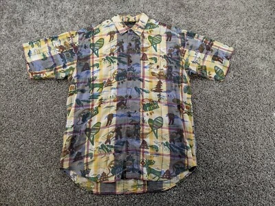 Vintage JanSport Men's Shirt Large Button Mountain Outdoor All Over Print 90s - Image 1 of 4