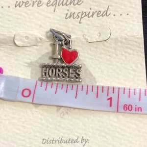 Vintage AWST Western Equestrian Red Heart I Love Horses Charm NEW/Old Stock - Picture 1 of 2