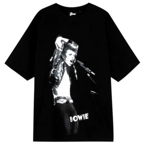 DAVID BOWIE T-SHIRT BLACK COTTON SHORT SLEEVE XStoXL BNWT PRIMARK LICENSED - Picture 1 of 2