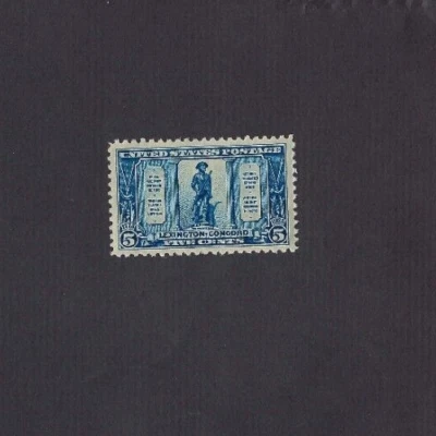 US Stamp Scott# 619 1925 5c Lexington-Concord Dark Blue Perf 11 VF MNH - Image 1 of 2