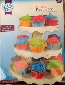 3-Tier Cupcake Stand Round White Cake Dessert Pastry Display Tower Holder - Picture 1 of 1