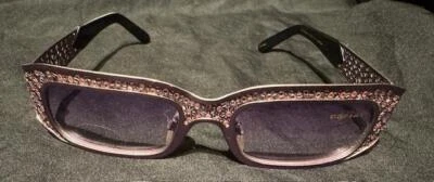 Vintage 6276 CAVIAR EYEGLASSES Purple Champagne Crystals Women Italy Rectangle - Image 1 of 4