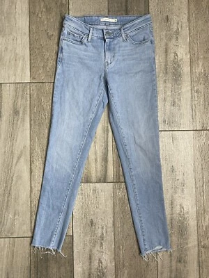 Levis 711 Skinny Stretch Jeans Womens Size 26 Low Rise Light Blue Denim 26X26 - Image 1 of 4