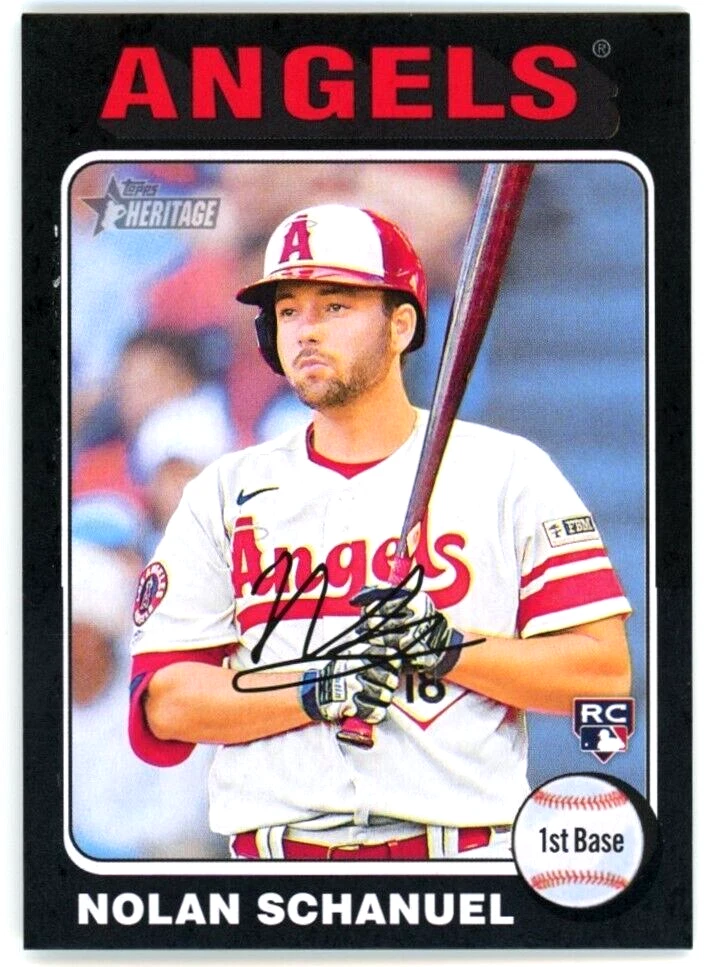 2024 Topps Heritage MINI Nolan Schanuel #389 ROOKIE Black Border /50