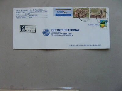 UGANDA, R-cover to the USA 1999, reptil serpiente Foto 1 de 2