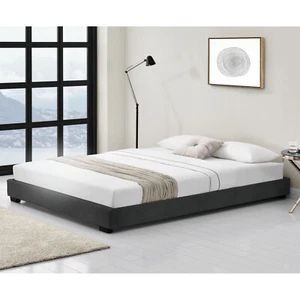 Bett "Hamar" aus Kunstleder - Schwarz - 180x200cm, Marke Corium - Bild 1 von 5