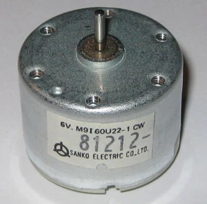 6V DC Motor - High Efficiency Solar Motor - 4400 RPM - Sanko Electric DC Motor - Picture 1 of 5